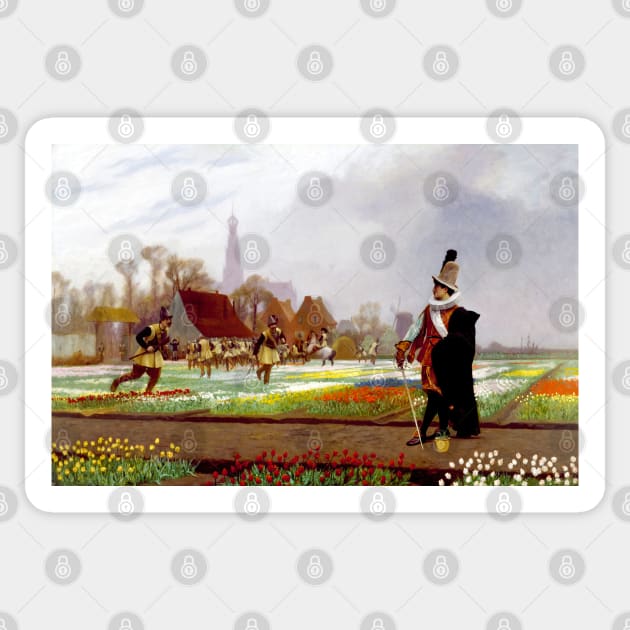 The Tulip Mania by Gerome Sticker by academic-art